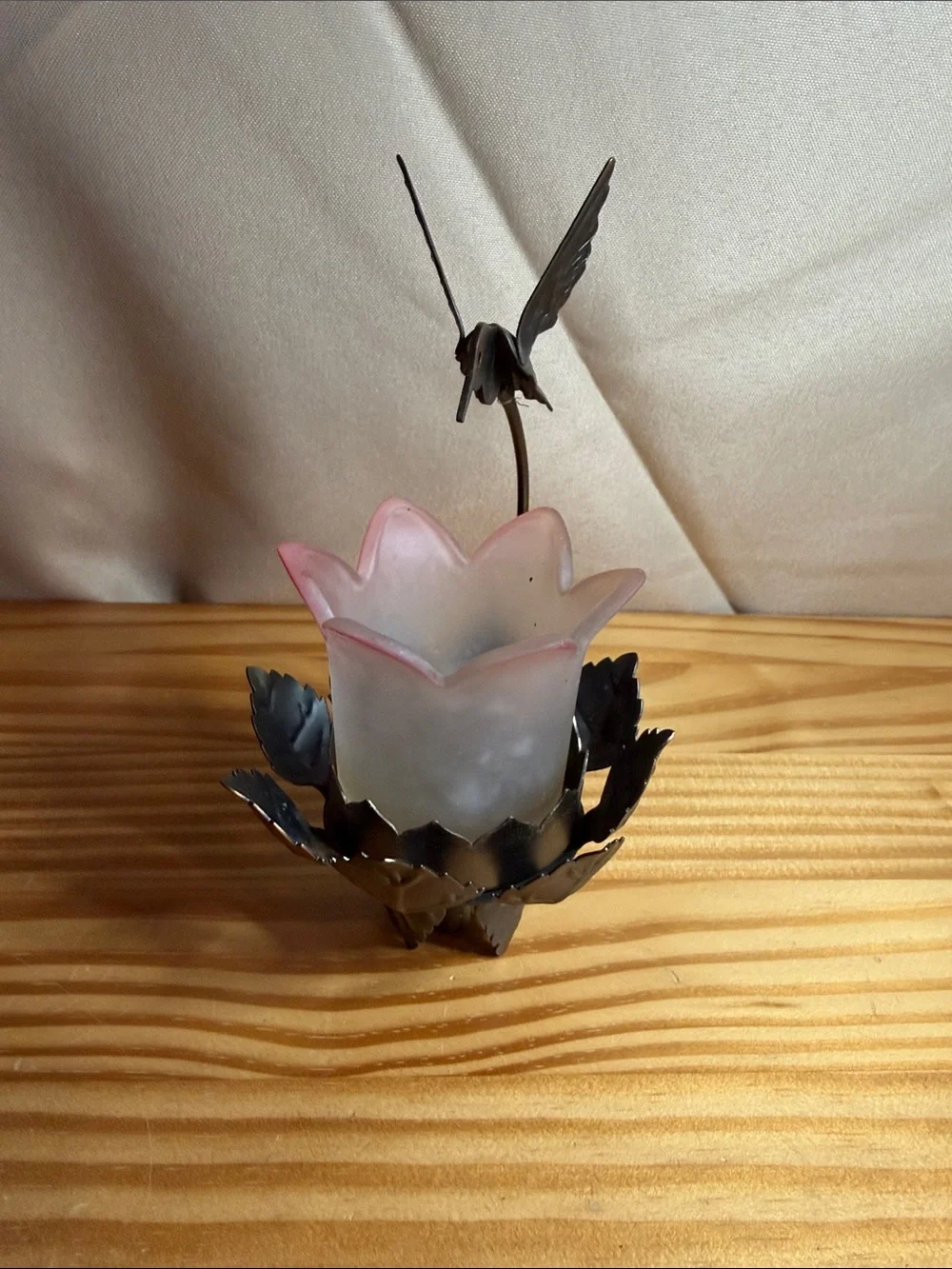 PartyLite Vintage Hummingbird Votive Candle Holder Metal Topper Set of 2